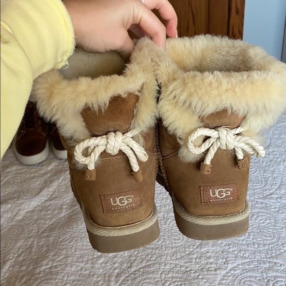 UGG Shoes - UGG tan tie bow mini/short boots
